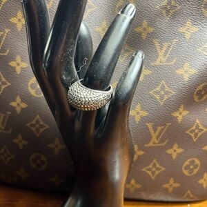 Dazzling sterling Silver marcasite  Crystal Ring